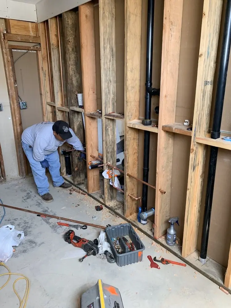 Commercial rough-in plumbing for Water Heater Replacement in Pinehurst